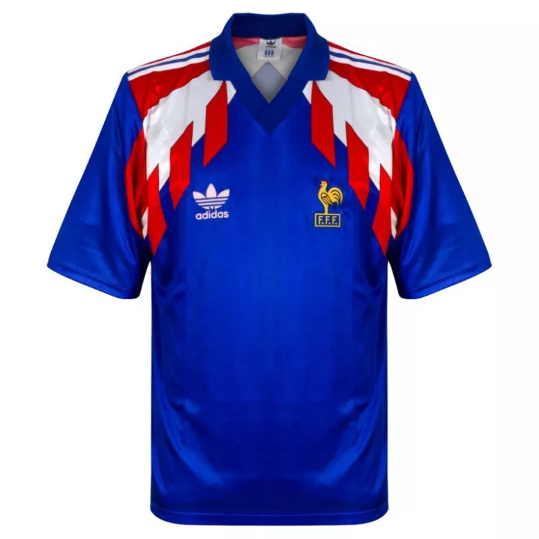 Camiseta Retro 1990 Francia Primera Equipación Copa del Mundo Local Hombre - Versión Hincha - camisetasfutbol