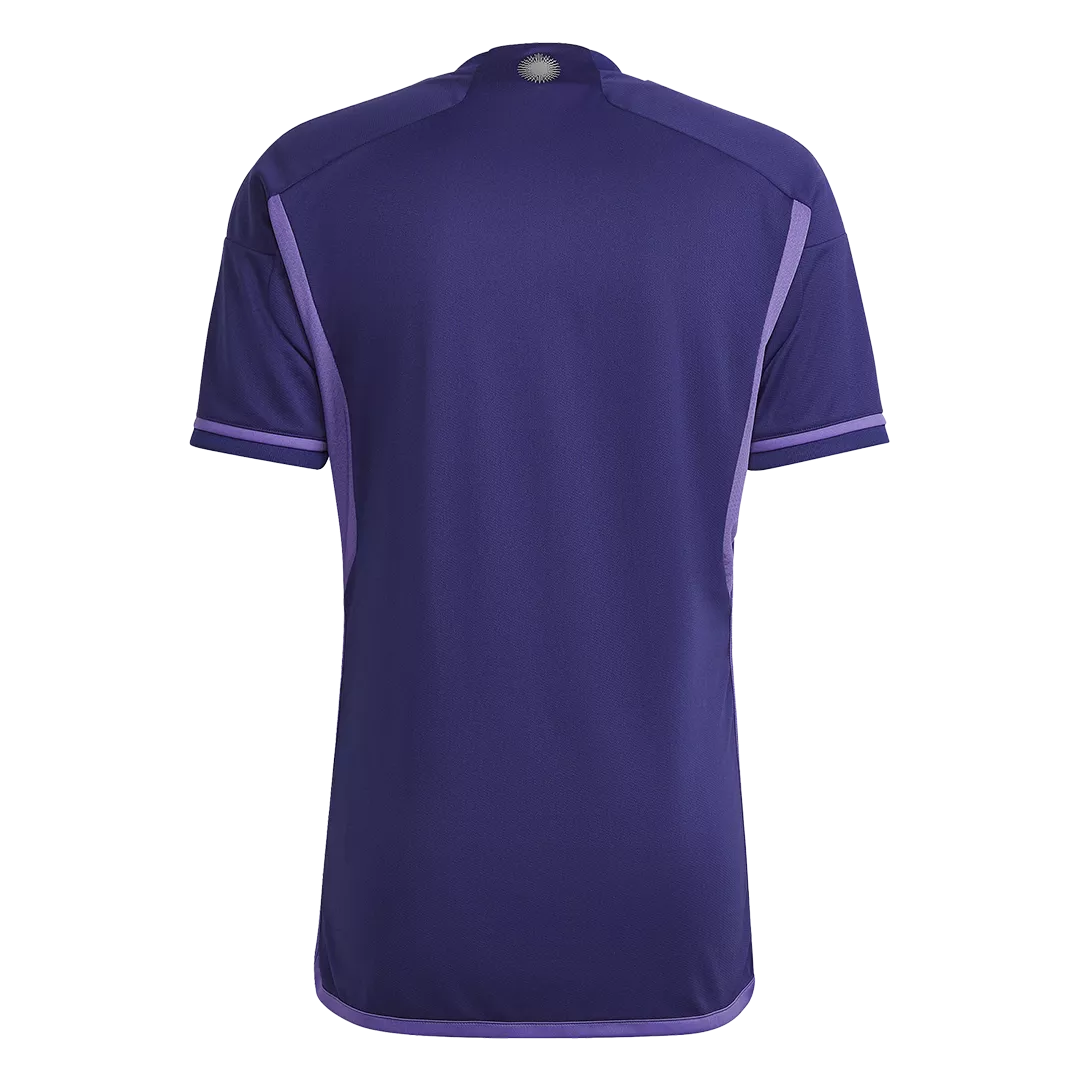 Camiseta de Futbol Visitante Argentina 2022 Copa del Mundo para Hombre - Version Replica Edición Campeón Personalizada - camisetasfutbol