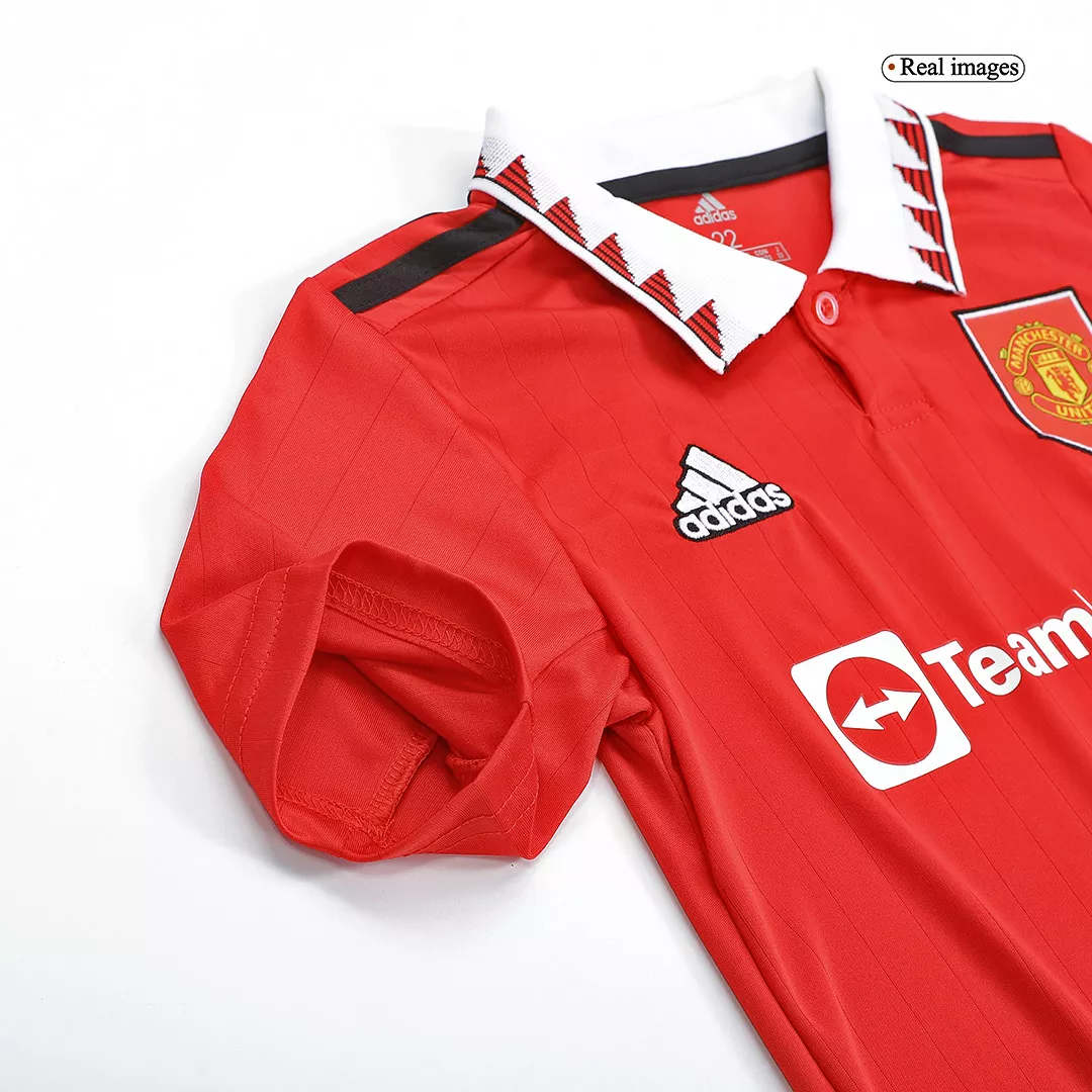 Miniconjunto Manchester United 2022/23 Primera Equipación Local Niño (Camiseta + Pantalón Corto) Adidas - camisetasfutbol
