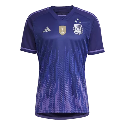 Tres Estrellas Camiseta Argentina 2022 Segunda Equipación Visitante Copa del Mundo Hombre - Versión Hincha - camisetasfutbol