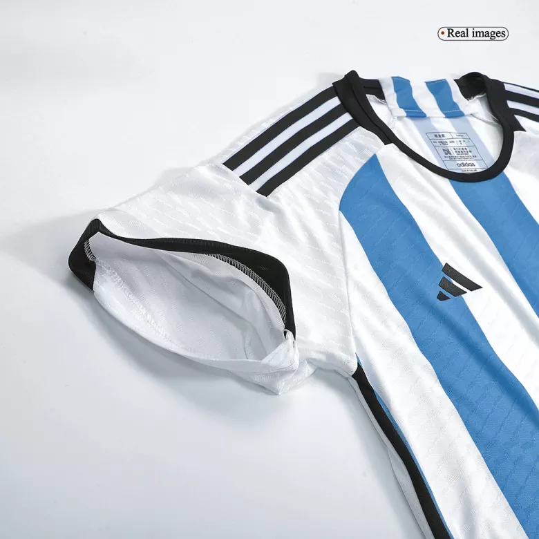 Camiseta de Futbol Local Argentina 2022 Copa del Mundo para Hombre - Versión Jugador Edición Campeón Personalizada - camisetasfutbol