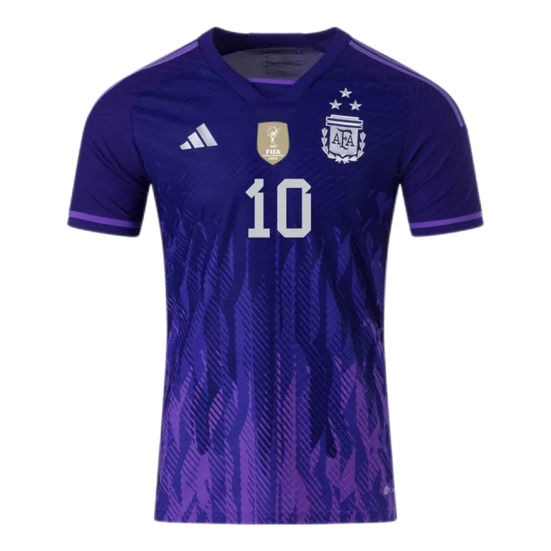 Camiseta Auténtica Messi #10 2022 Segunda Equipación Visitante Copa del Mundo Hombre - Versión Jugador - camisetasfutbol