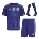 Tres Estrellas Miniconjunto Completo Argentina 2022 Segunda Equipación Visitante Copa del Mundo Niño (Camiseta + Pantalón Corto + Calcetines) Adidas - camisetasfutbol