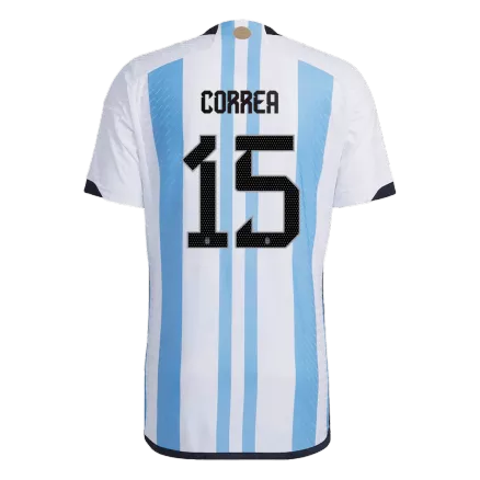 Tres Estrellas Camiseta Auténtica CORREA #15 Argentina 2022 Primera Equipación Copa del Mundo Local Hombre - Versión Jugador - camisetasfutbol