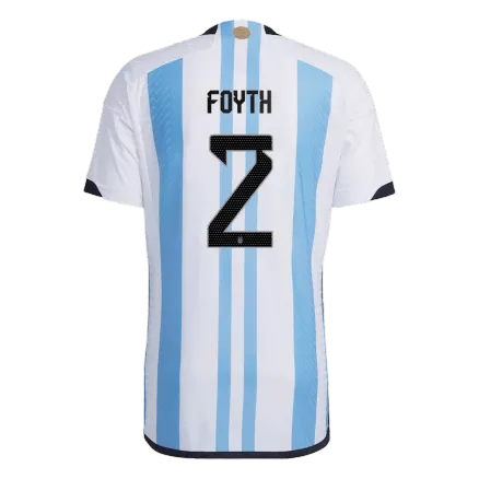 Tres Estrellas Camiseta Auténtica FOYTH #2 Argentina 2022 Primera Equipación Copa del Mundo Local Hombre - Versión Jugador - camisetasfutbol