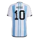 Tres Estrellas Camiseta Auténtica SignMESSI #10 Argentina 2022 Primera Equipación Local Hombre Adidas - Versión Jugador - camisetasfutbol