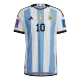 Tres Estrellas Camiseta Auténtica SignMESSI #10 Argentina 2022 Primera Equipación Local Hombre - Versión Jugador - camisetasfutbol