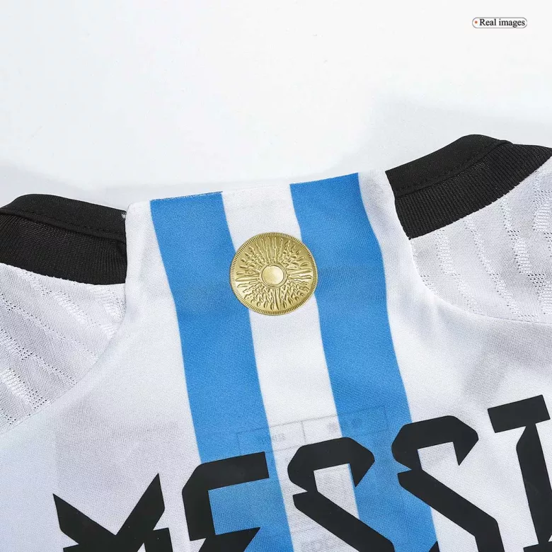 Camiseta Auténtica MESSI #10 Argentina 2022 Primera Equipación Copa del Mundo Local Hombre - Versión Jugador - camisetasfutbol