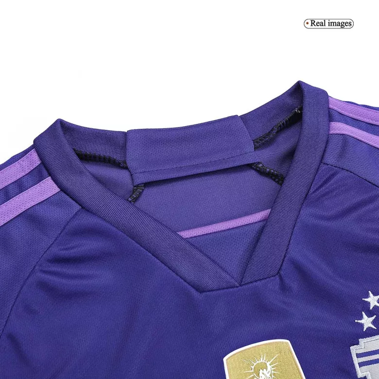 Tres Estrellas Miniconjunto Argentina 2022 Segunda Equipación Visitante Copa del Mundo Niño (Camiseta + Pantalón Corto) - camisetasfutbol