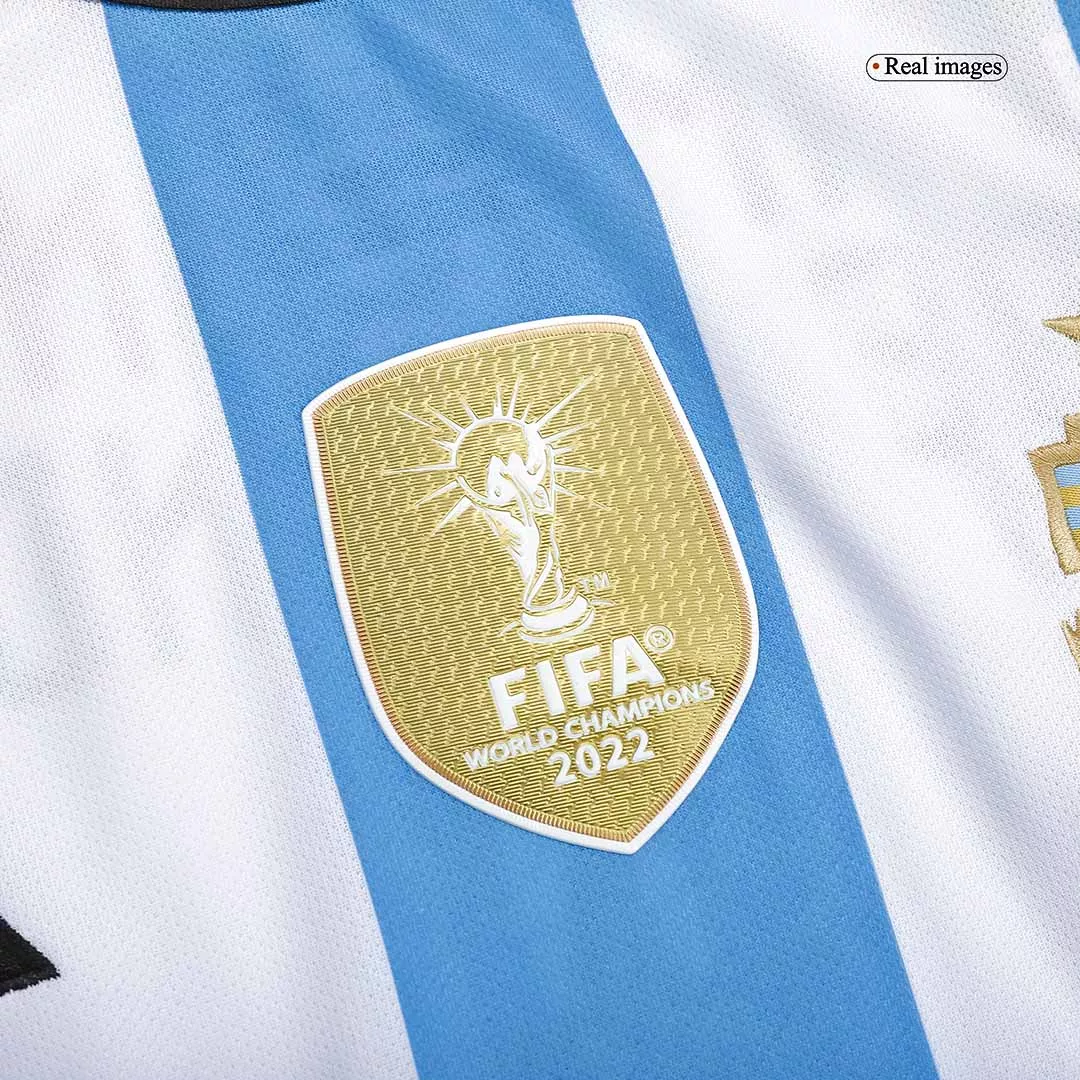 Camiseta de Futbol Local Argentina 2022 Copa del Mundo para Hombre - Version Replica Edición Campeón Personalizada - camisetasfutbol