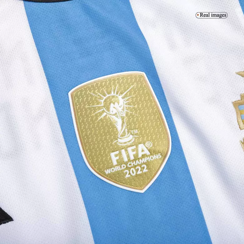 Tres Estrellas Camiseta Argentina 2022 Primera Equipación Copa del Mundo Local Hombre - Versión Hincha - camisetasfutbol