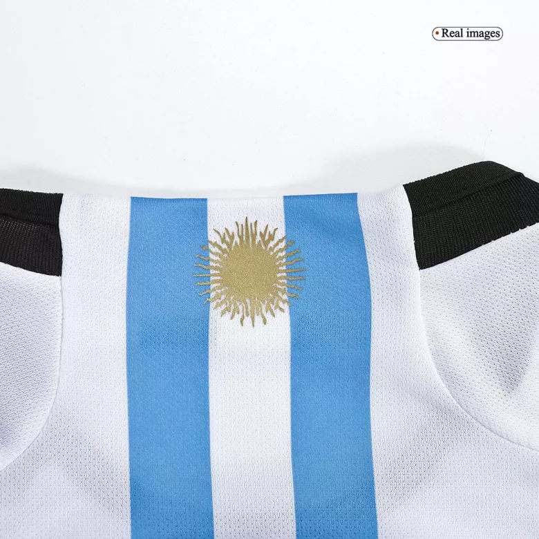 Tres Estrellas Camiseta Argentina 2022 Primera Equipación Copa del Mundo Local Hombre - Versión Hincha - camisetasfutbol