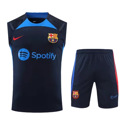 Conjunto Entrenamiento Barcelona 2022/23 Hombre (Camiseta Sin Mangas + Pantalón Corto) - camisetasfutbol