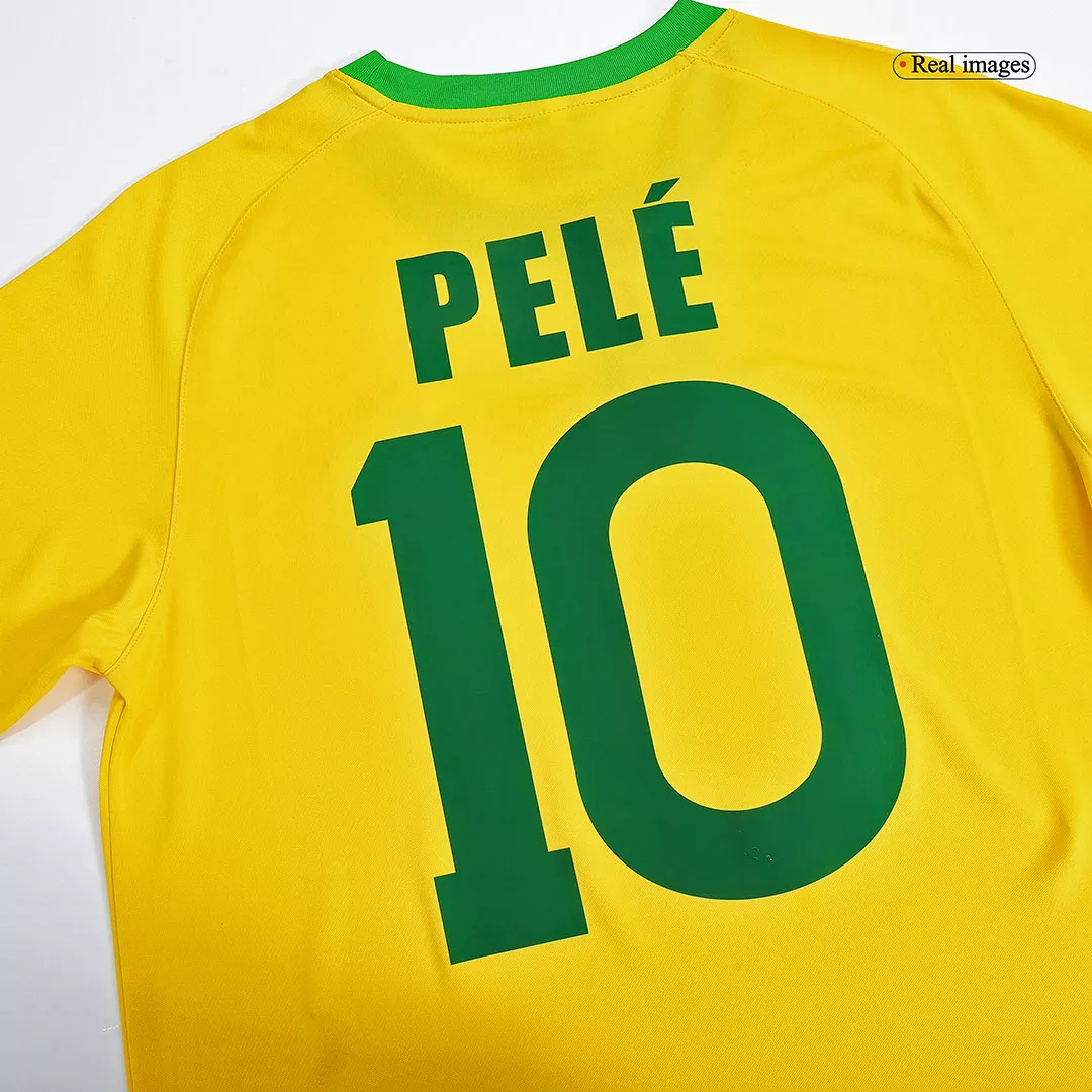 Camiseta de Fútbol Retro Brazil Local 1970 PELÉ #10 para Hombre - Personalizada - camisetasfutbol