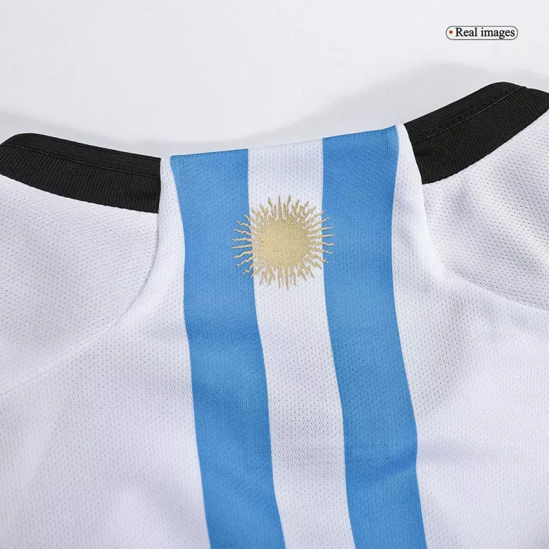 Tres Estrellas Camiseta de Fútbol Argentina Local 2022 Copa del Mundo -Version Hincha para Hombre - camisetasfutbol