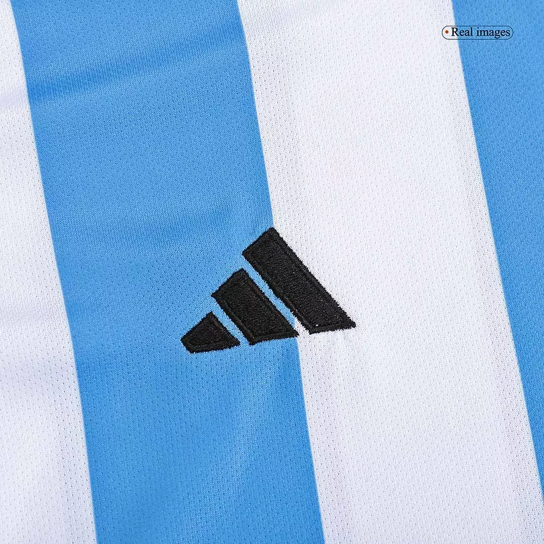Tres Estrellas Camiseta de Futbol Replica Copa Mundial Argentina 2022 Local de Mujer Edición Campeón - camisetasfutbol