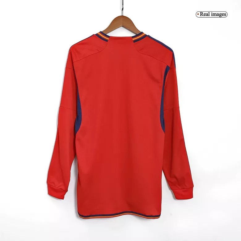 Camiseta de Futbol Manga Larga Local España 2022 Copa del Mundo para Hombre - Versión Hincha Personalizada - camisetasfutbol