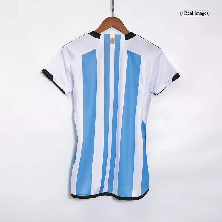 Tres Estrellas Camiseta Argentina 2022 Primera Equipación Copa del Mundo Local Mujer - Versión Hincha - camisetasfutbol