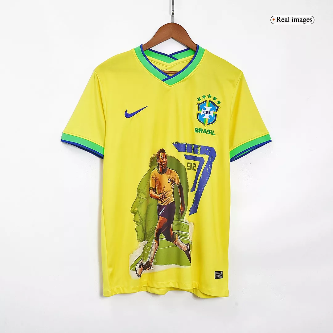 Camiseta de Futbol Local Brazil 2022 para Hombre - Version Replica PELÉ Personalizada - camisetasfutbol
