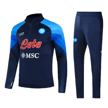 Conjunto Entrenamiento Napoli 2022/23 Hombre (Chándal de Media Cremallera + Pantalón) - camisetasfutbol