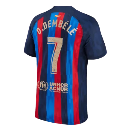 Camiseta Futbol Local de Hombre Barcelona 2022/23 con Número de O.DEMBÉLÉ #7 - camisetasfutbol