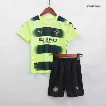Equipaciones de fútbol para Niño Manchester City 2022/23 - de Tercera Equipación Futbol Kit Personalizados - camisetasfutbol