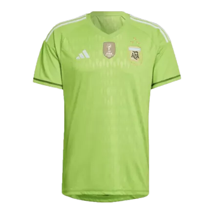 Tres Estrellas Camiseta Argentina 2022 Portero Copa del Mundo Hombre - Versión Hincha - camisetasfutbol