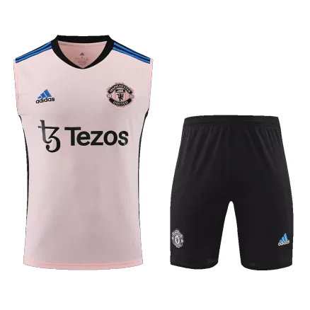Conjunto Entrenamiento Manchester United 2022/23 Hombre (Camiseta Sin Mangas + Pantalón Corto) - camisetasfutbol