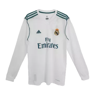 Camiseta Retro 2017/18 Real Madrid Primera Equipación Manga Larga Local Hombre Adidas - Versión Replica - camisetasfutbol