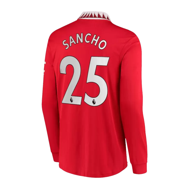 Camiseta Manga Larga SANCHO #25 Manchester United 2022/23 Primera Equipación Local Hombre - Versión Hincha - camisetasfutbol