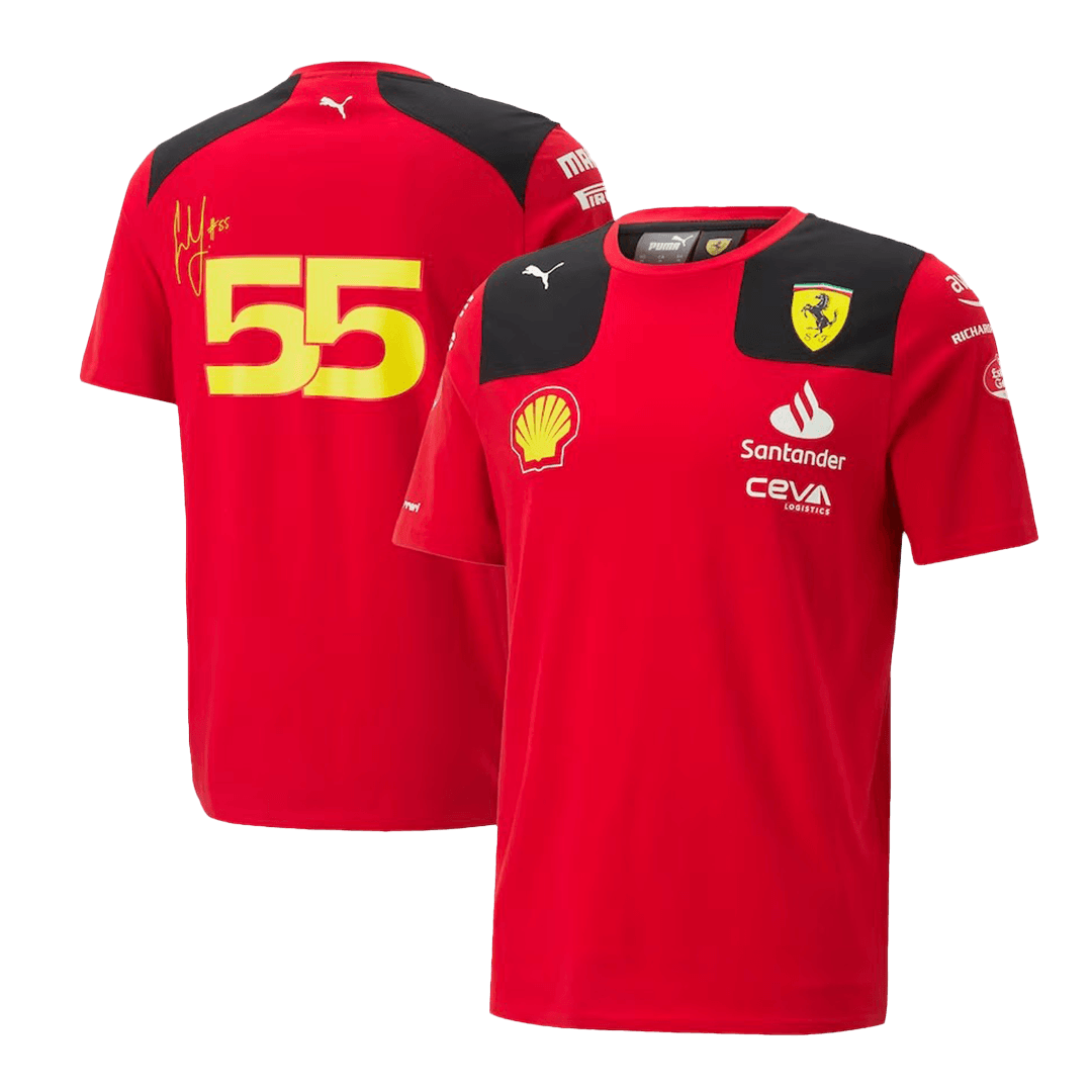 Camiseta de Scuderia Ferrari F1 Racing Team Carlos Sainz 55 TShirt