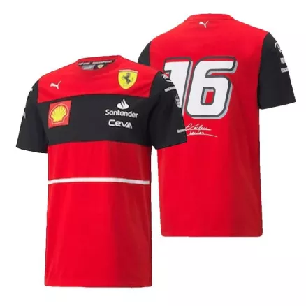 Camiseta de Scuderia Ferrari F1 Racing Team T-Shirt #16 Red 2022 Hombre - camisetasfutbol