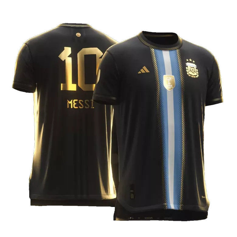Camiseta Auténtica MESSI #10 Argentina 2022 Golden Bisht Especial Hombre - Versión Jugador - camisetasfutbol