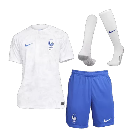 Conjunto Completo Francia 2022 Segunda Equipación Visitante Copa del Mundo Hombre (Camiseta + Pantalón Corto + Calcetines) - camisetasfutbol