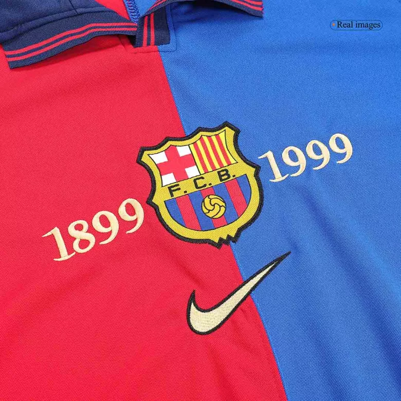 Camiseta Retro 1999/00 Barcelona Primera Equipación Manga Larga Local Hombre Nike - Versión Replica - camisetasfutbol
