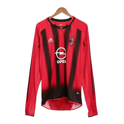 Camiseta Retro 2004/05 AC Milan Primera Equipación Manga Larga Local Hombre - Versión Hincha - camisetasfutbol