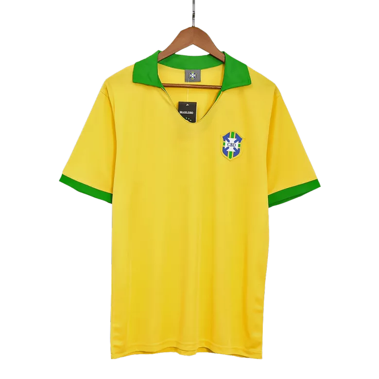 Camiseta Retro 1957 Brazil Primera Equipación Local Hombre - Versión Hincha - camisetasfutbol