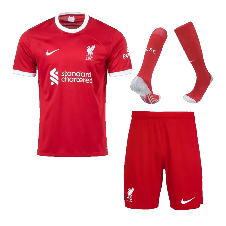 Conjunto Completo Liverpool 2023/24 Primera Equipación Local Hombre (Camiseta + Pantalón Corto + Calcetines) - camisetasfutbol