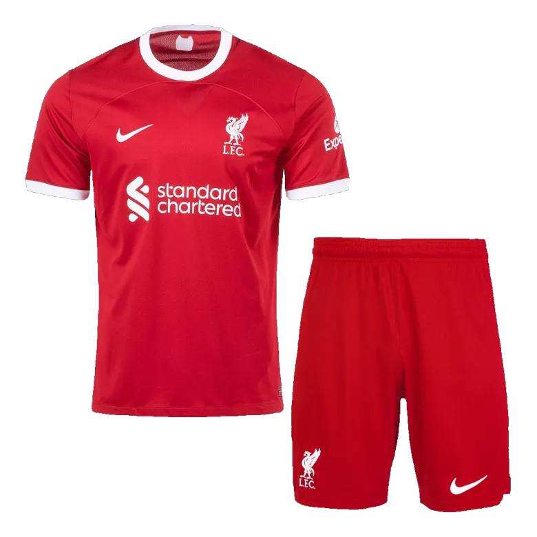 Conjunto Completo Liverpool 2023/24 Primera Equipación Local Hombre (Camiseta + Pantalón Corto + Calcetines) - camisetasfutbol