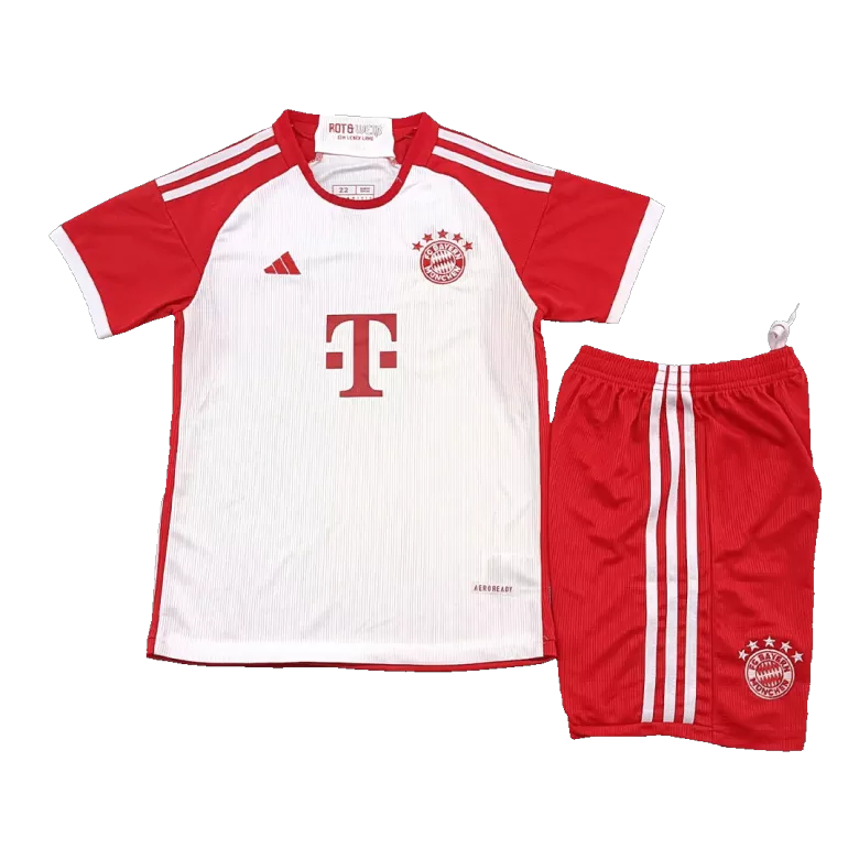 Miniconjunto Completo Bayern Munich 2023/24 Primera Equipación Local Niño (Camiseta + Pantalón Corto + Calcetines) - camisetasfutbol