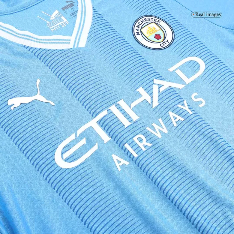 Camiseta Auténtica DE BRUYNE #17 Manchester City 2023/24 Primera Equipación Local Hombre - Versión Jugador - camisetasfutbol