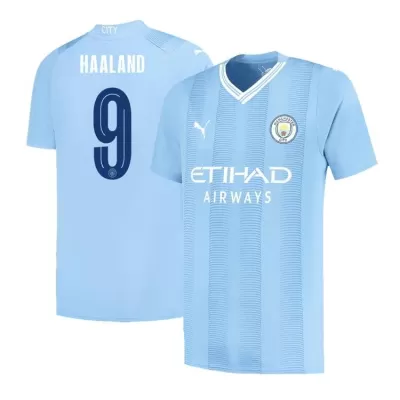 UCL Camiseta HAALAND #9 Manchester City 2023/24 Primera Equipación Local Hombre - Versión Hincha - camisetasfutbol