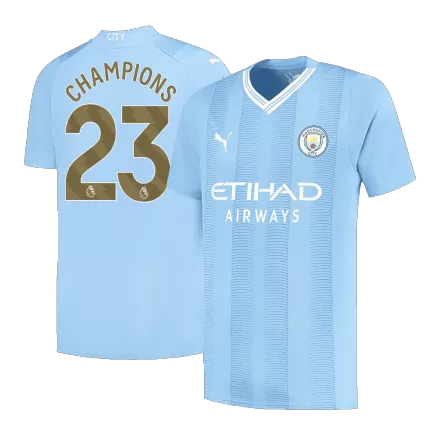 Camiseta CHAMPIONS #23 Manchester City 2023/24 Primera Equipación Local Hombre Puma - Versión Replica - camisetasfutbol