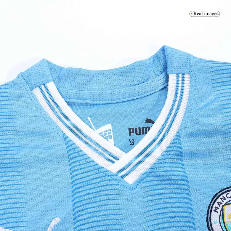Miniconjunto Manchester City 2023/24 Primera Equipación Local Niño (Camiseta + Pantalón Corto) - camisetasfutbol