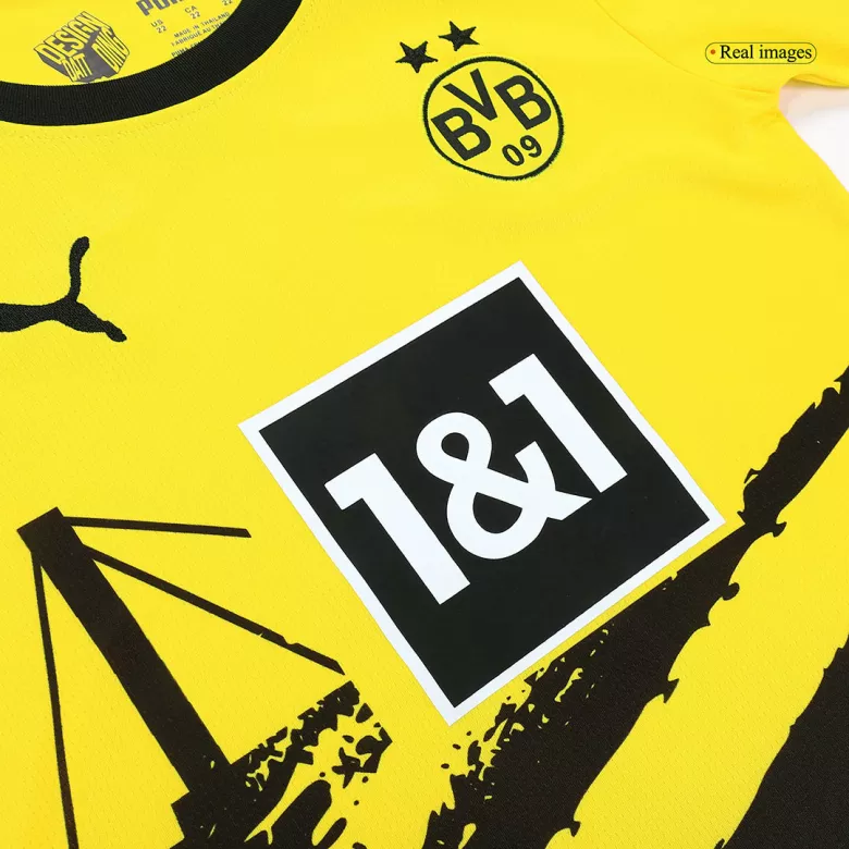 Miniconjunto Completo Borussia Dortmund 2023/24 Primera Equipación Local Niño (Camiseta + Pantalón Corto + Calcetines) - camisetasfutbol