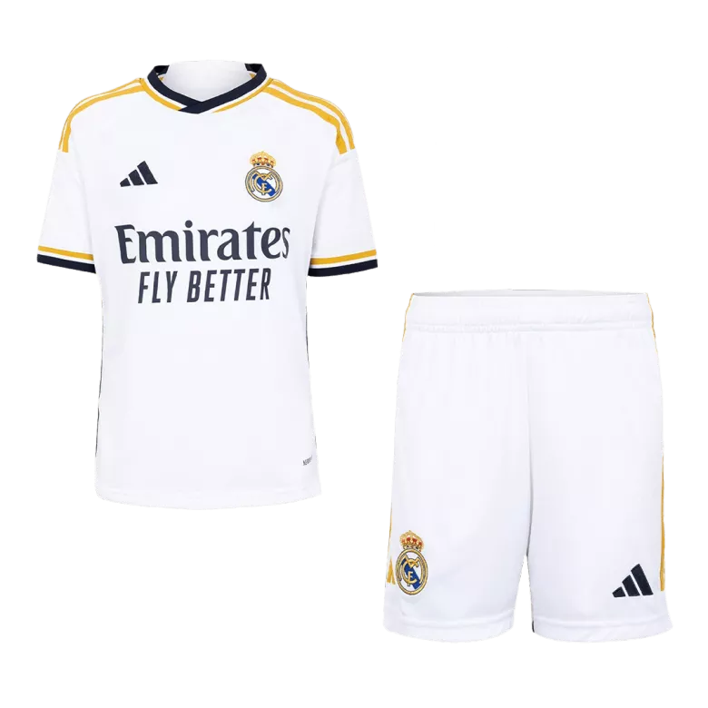 Miniconjunto Completo Real Madrid 2023/24 Primera Equipación Local Niño  (Camiseta + Pantalón Corto + Calcetines) Adidas