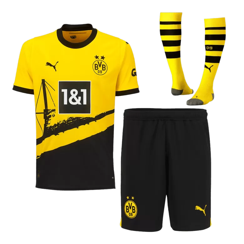 Conjunto Completo Borussia Dortmund 2023/24 Primera Equipación Local Hombre (Camiseta + Pantalón Corto + Calcetines) - camisetasfutbol