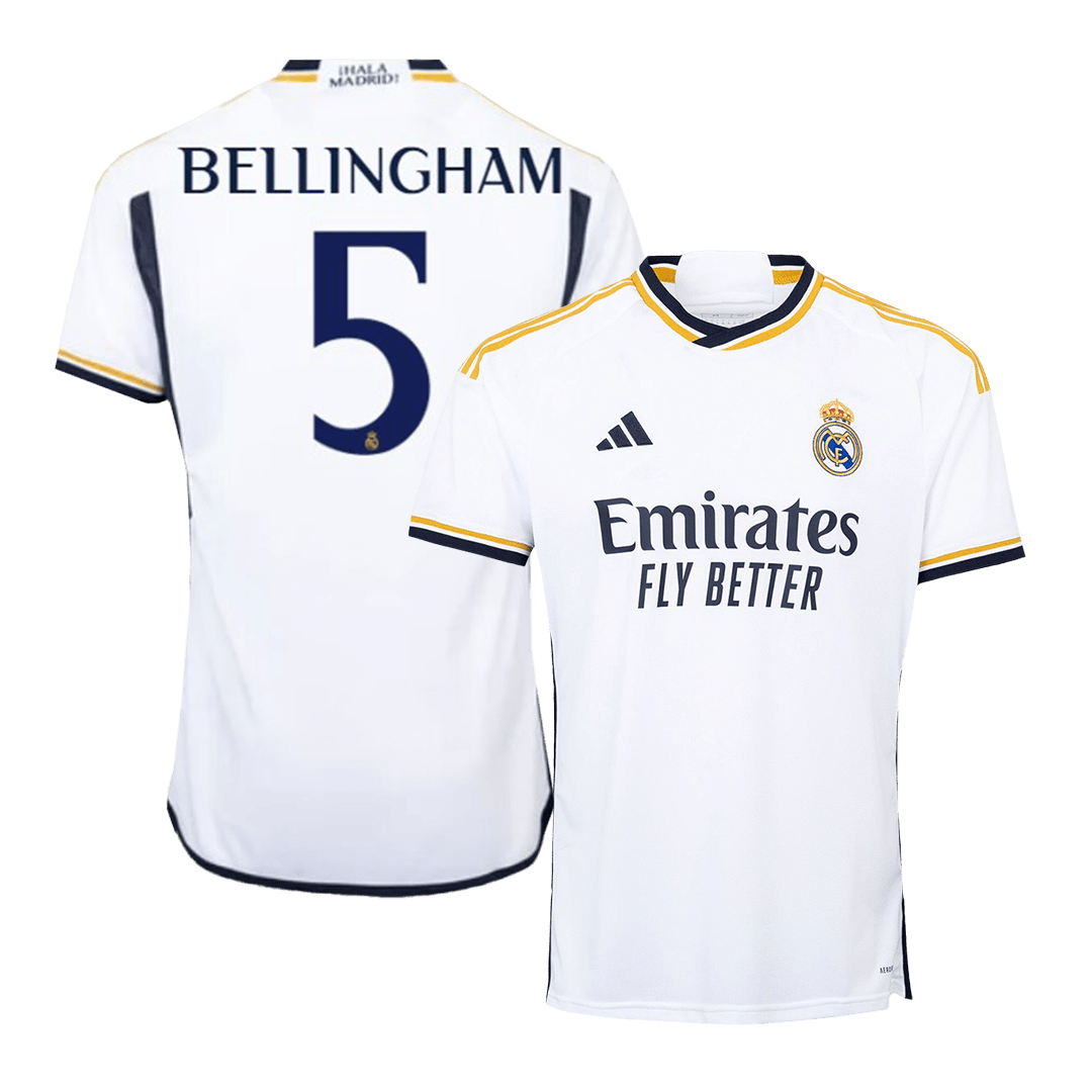 Bellingham posa con la camiseta del Real Madrid