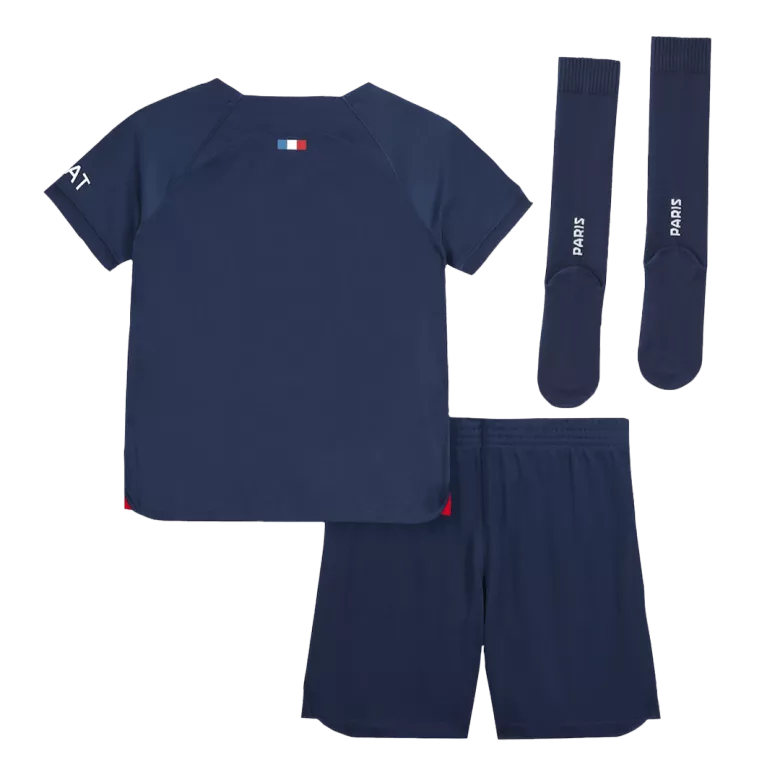 Miniconjunto Completo PSG 2023/24 Primera Equipación Local Niño (Camiseta + Pantalón Corto + Calcetines) - camisetasfutbol