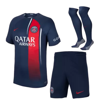 Conjunto Completo PSG 2023/24 Primera Equipación Local Hombre (Camiseta + Pantalón Corto + Calcetines) - camisetasfutbol